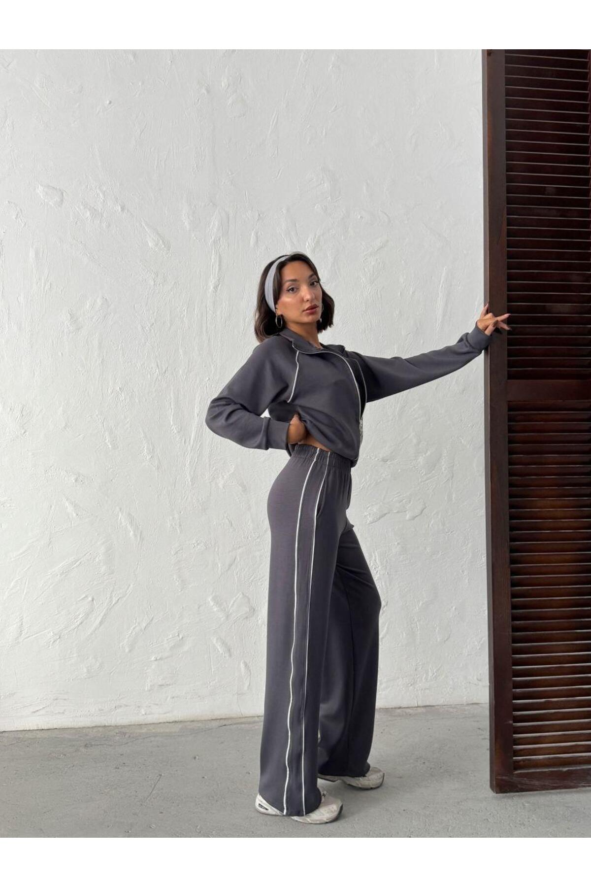 Modal Kumaş Fermuarlı Eşofman Takımı