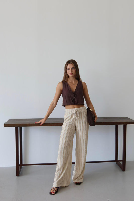 Püsküllü Kumaş Rahat Kesim Yazlık Pantolon