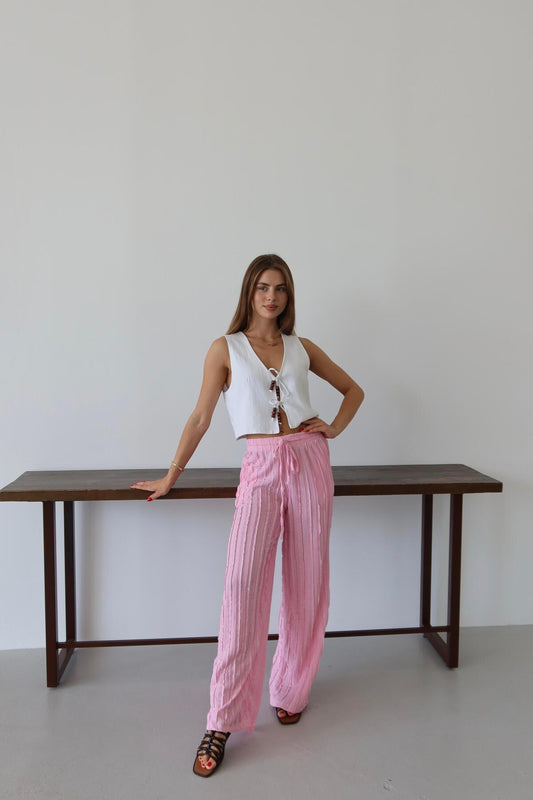 Püsküllü Kumaş Rahat Kesim Yazlık Pantolon