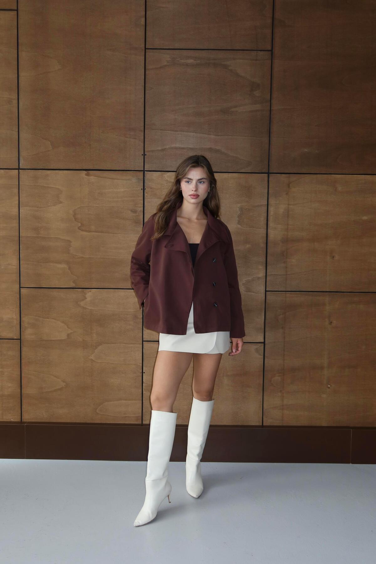 Dik Yaka Oversize Trençkot