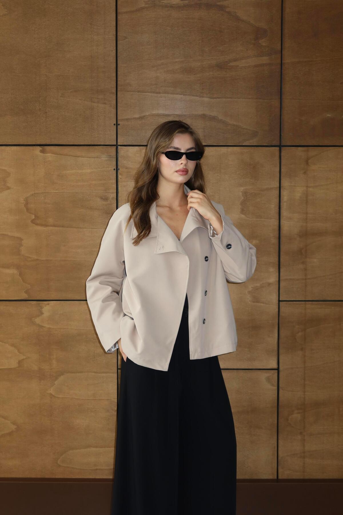 Dik Yaka Oversize Trençkot