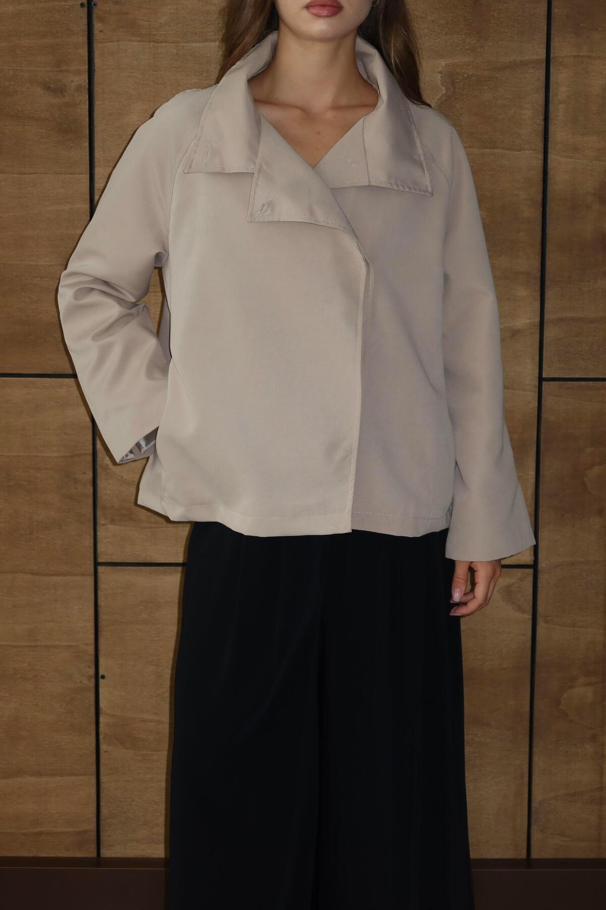 Dik Yaka Oversize Trençkot