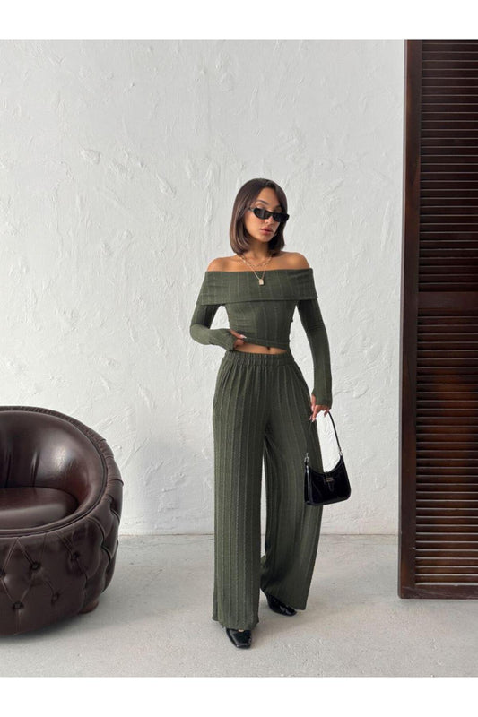 Fitilli Madonna Yaka Parmak Geçmeli İkili Takım