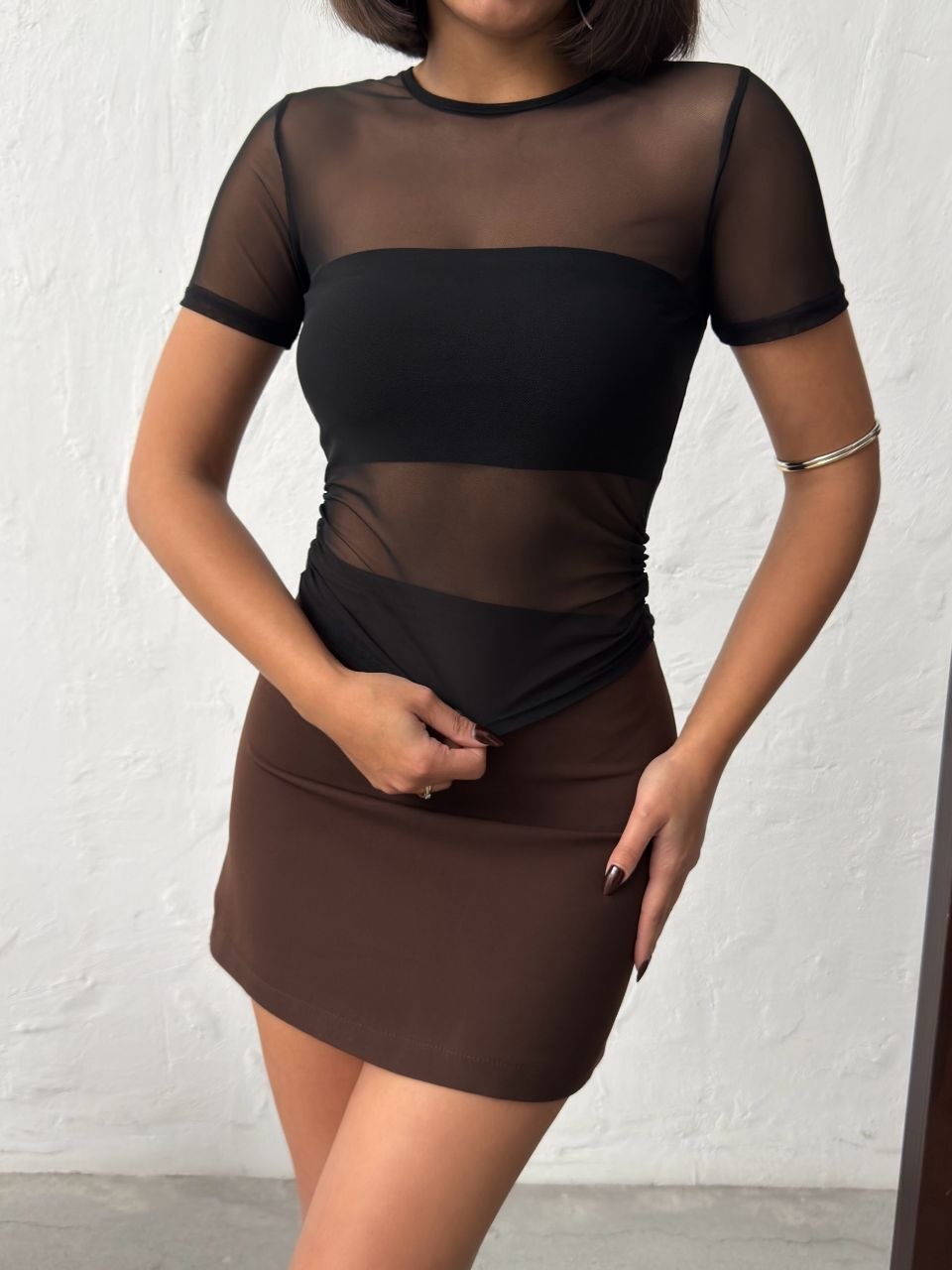 Kadın Siyah Tül Bluz Bolero İç Detaylı