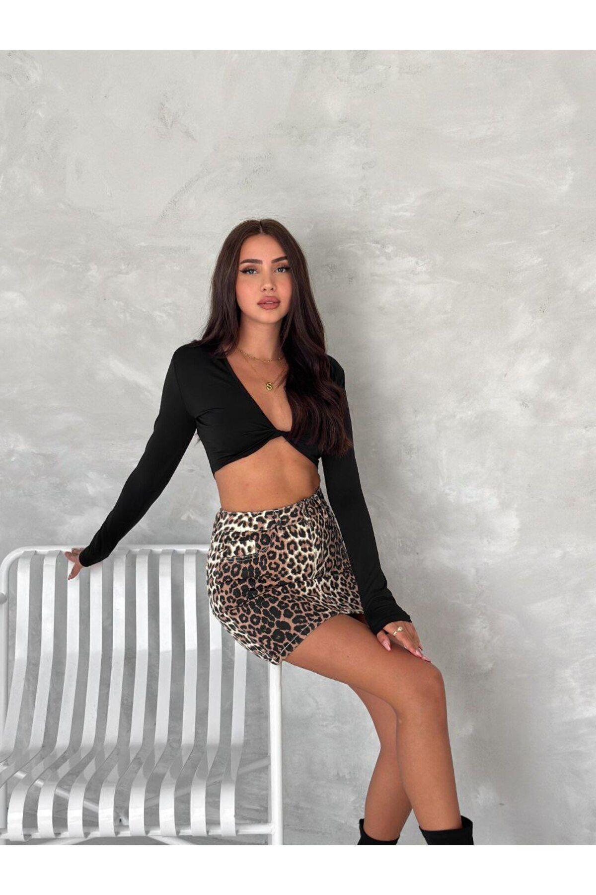 Leopar Desen Mini Kalem Etek
