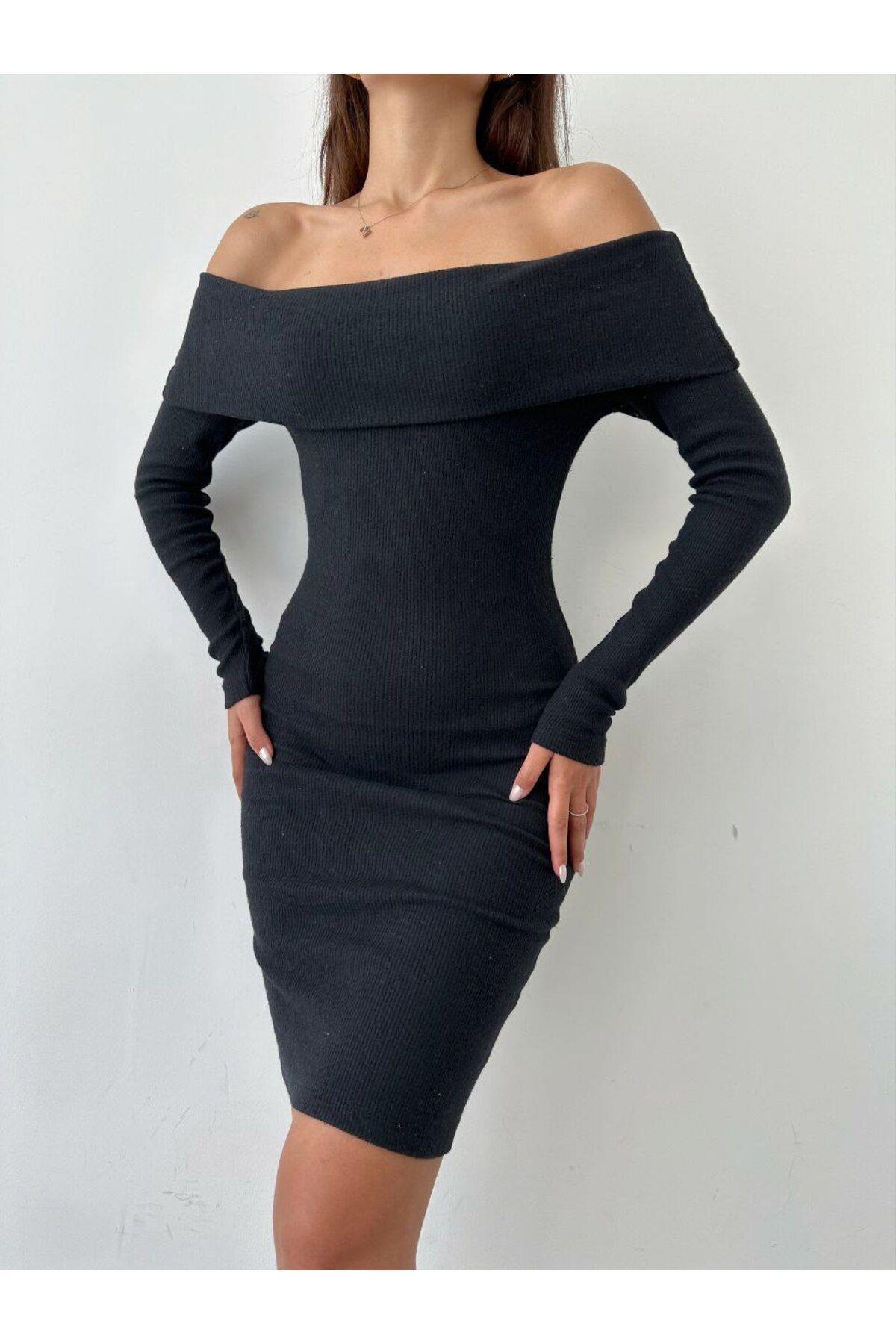 Madonna Yaka Şardonlu Elbise