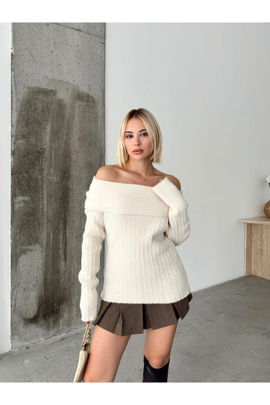 Madonna Yaka Triko Bluz