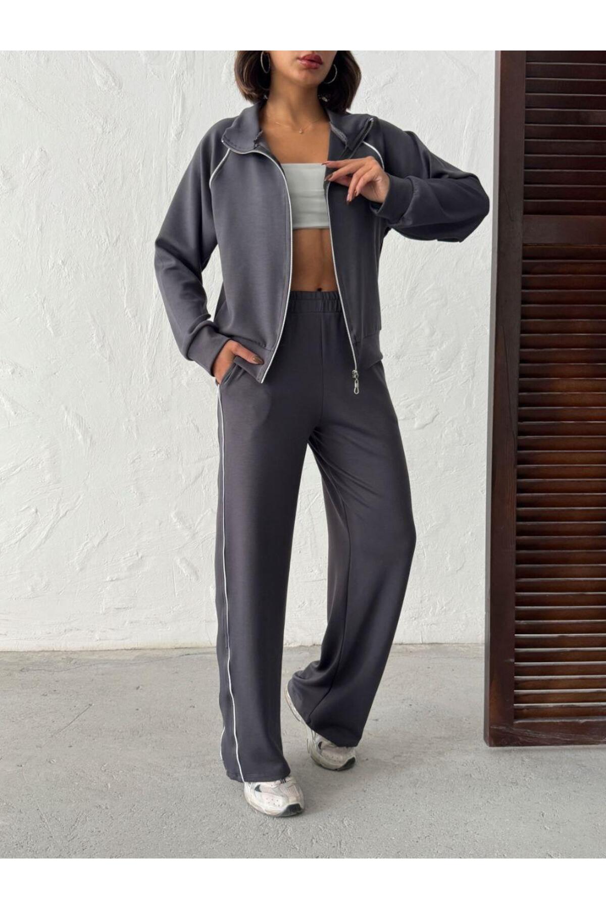 Modal Kumaş Fermuarlı Eşofman Takımı