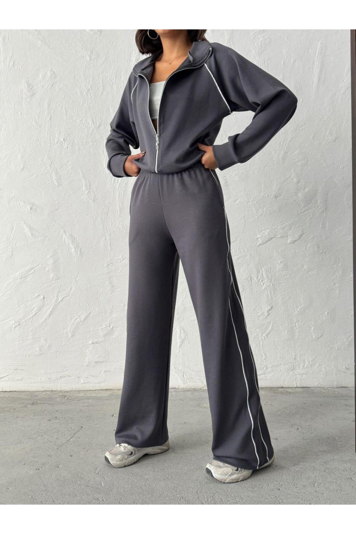 Modal Kumaş Fermuarlı Eşofman Takımı