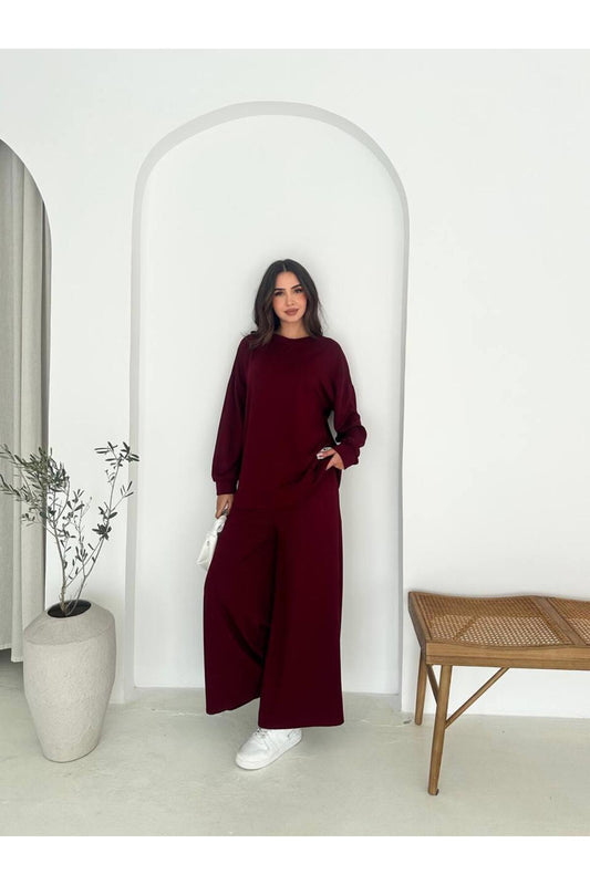 Modal Kumaş Geniş Paça Oversize Takım
