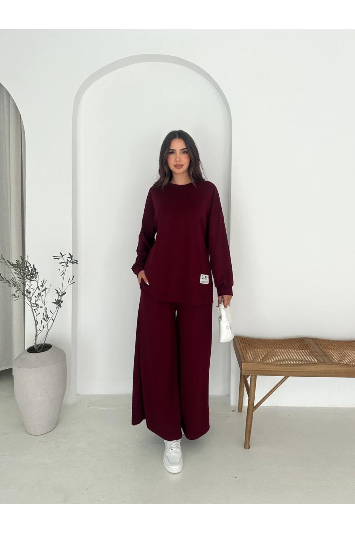 Modal Kumaş Geniş Paça Oversize Takım