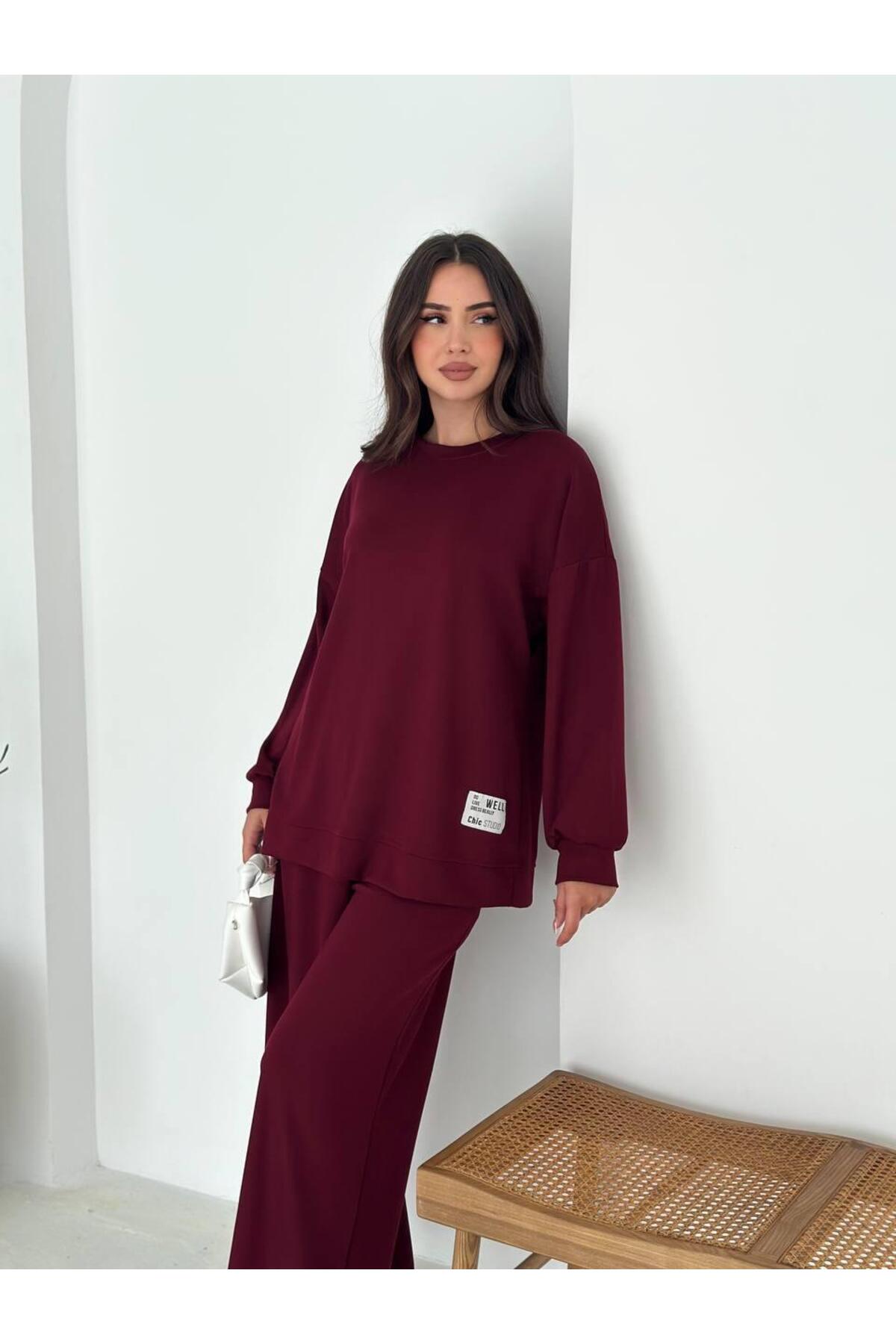 Modal Kumaş Geniş Paça Oversize Takım