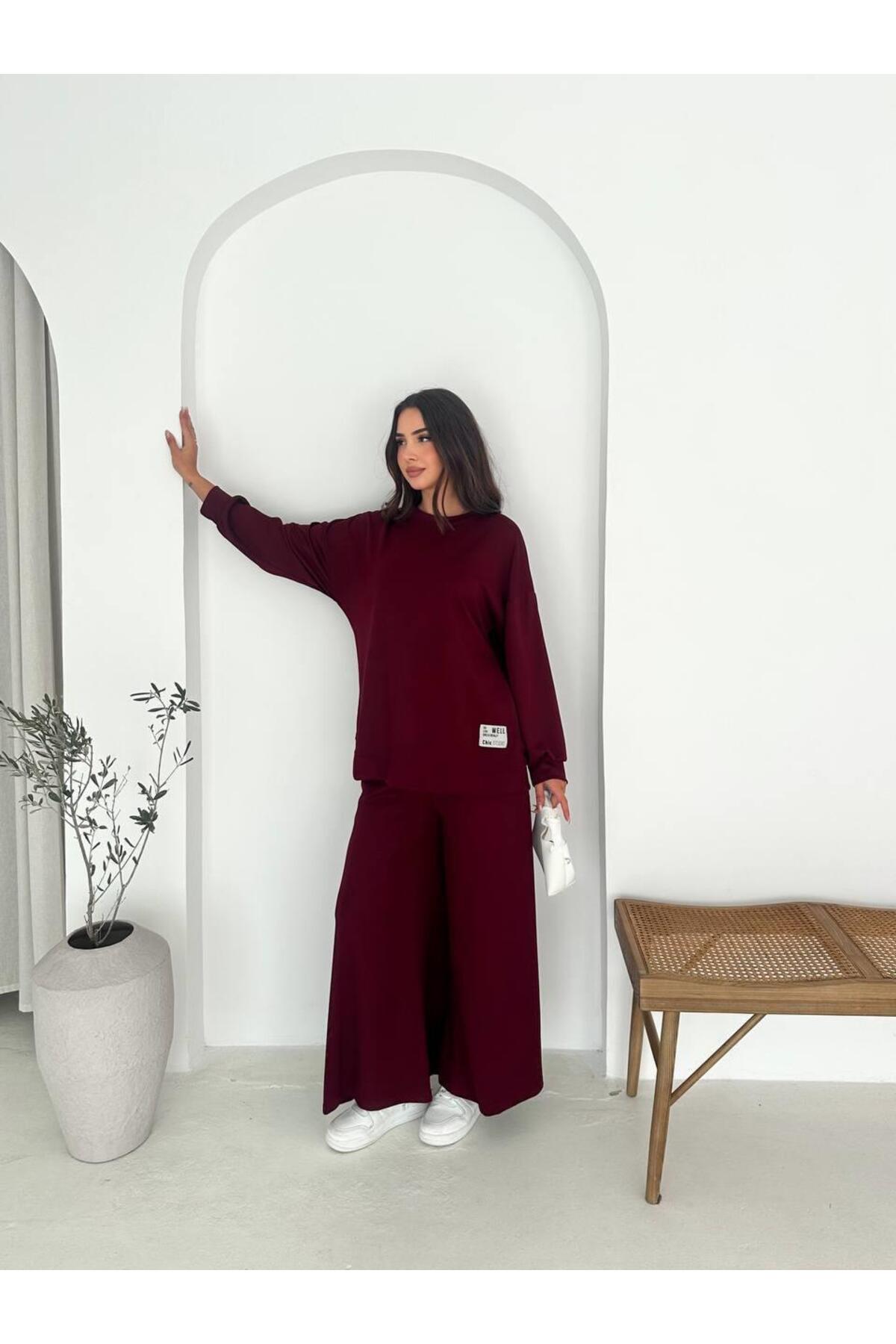 Modal Kumaş Geniş Paça Oversize Takım