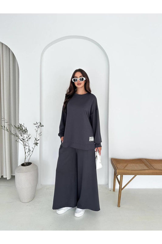 Modal Kumaş Geniş Paça Oversize Takım