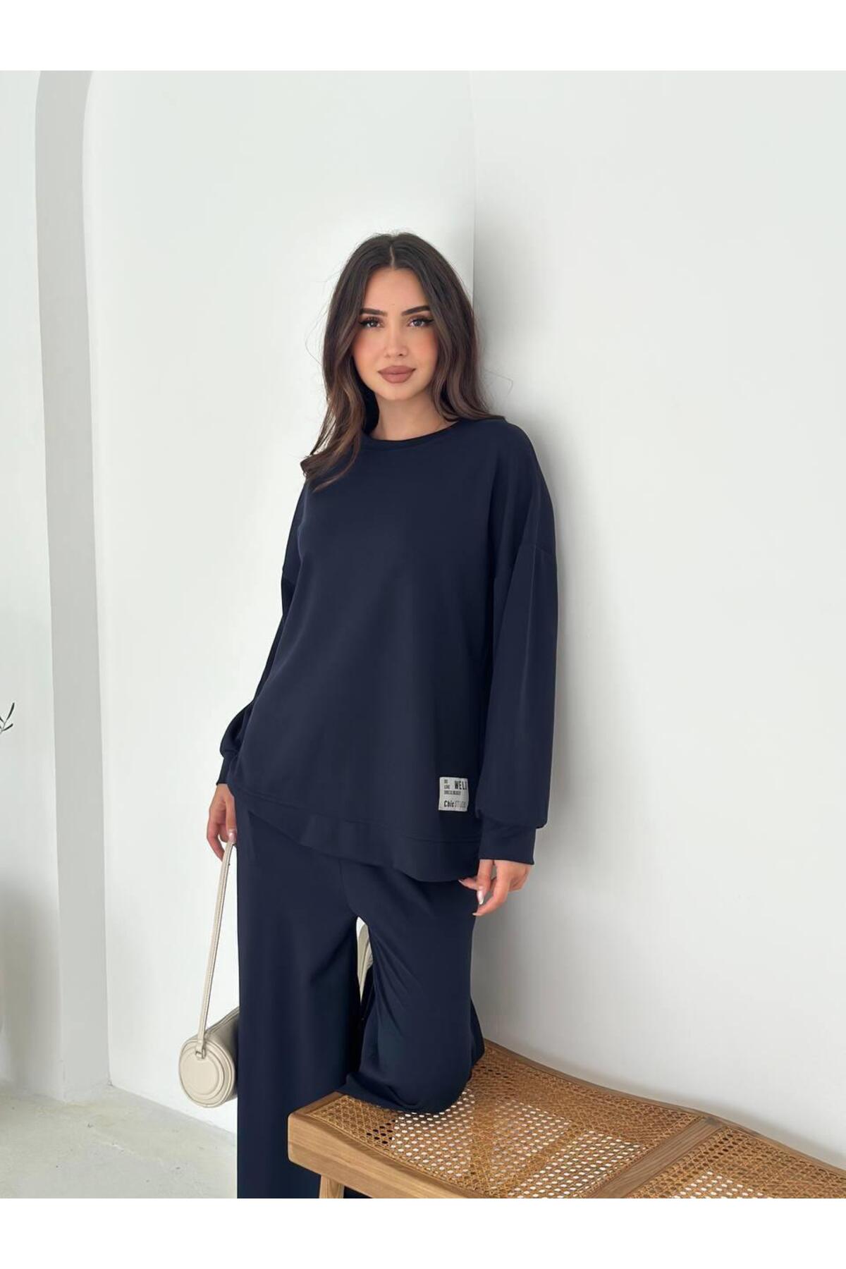 Modal Kumaş Geniş Paça Oversize Takım
