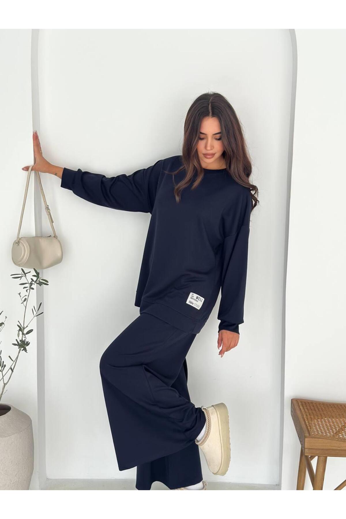 Modal Kumaş Geniş Paça Oversize Takım