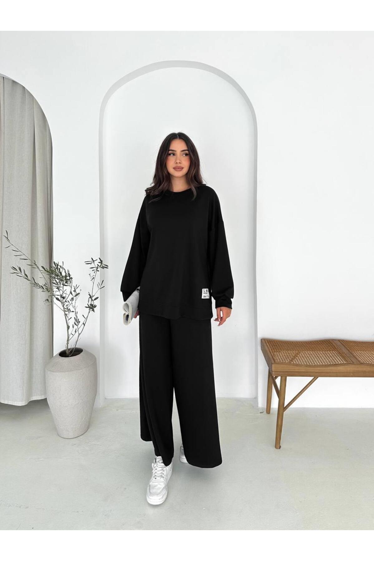 Modal Kumaş Geniş Paça Oversize Takım