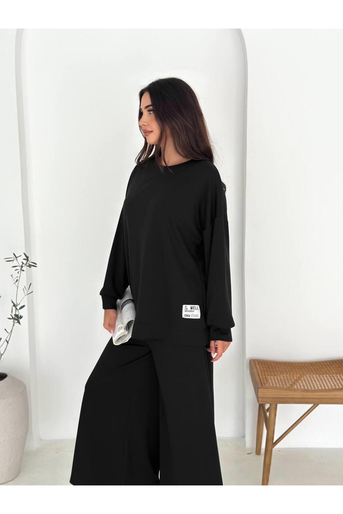 Modal Kumaş Geniş Paça Oversize Takım