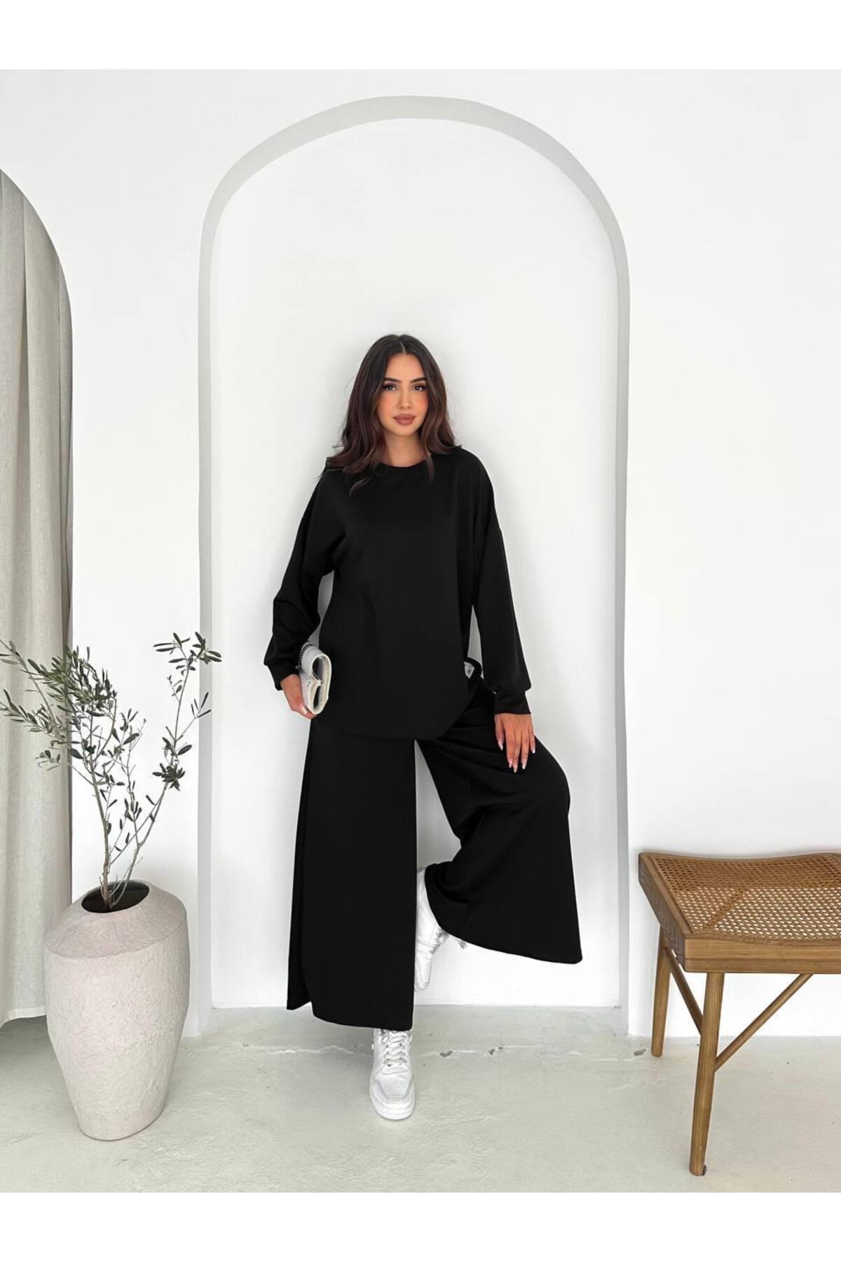 Modal Kumaş Geniş Paça Oversize Takım