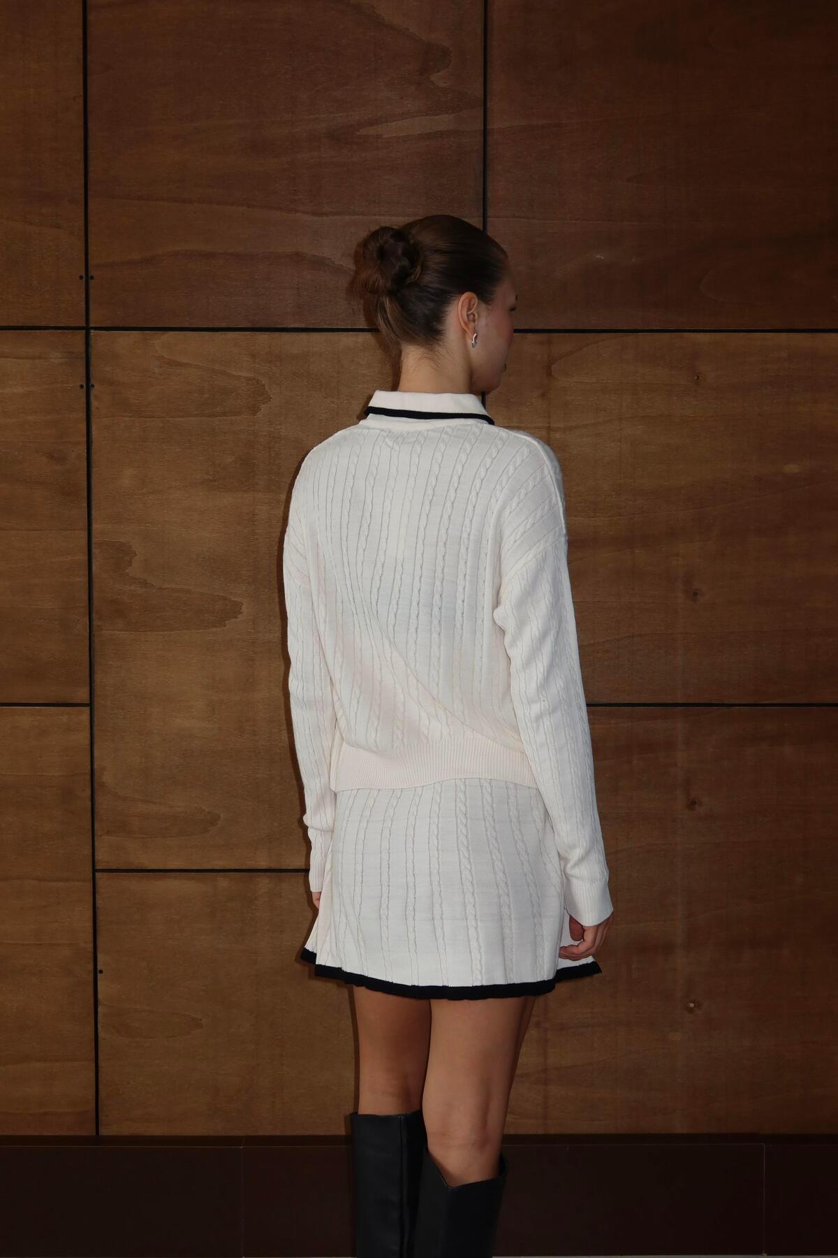 Polo Yaka Triko Elbise Takım