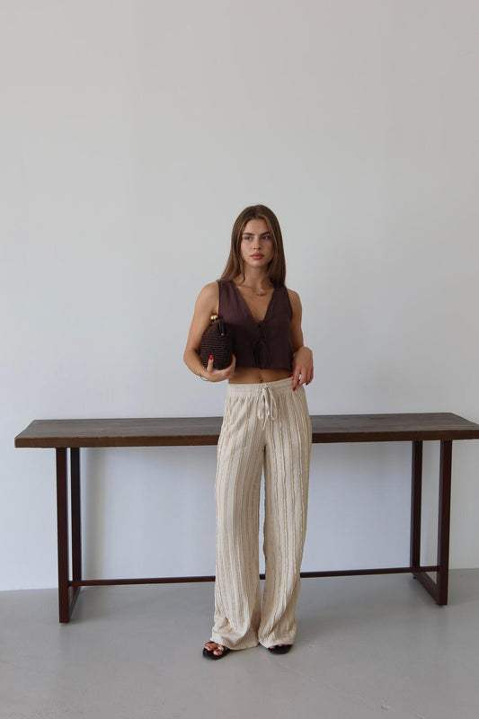 Püsküllü Kumaş Rahat Kesim Yazlık Pantolon