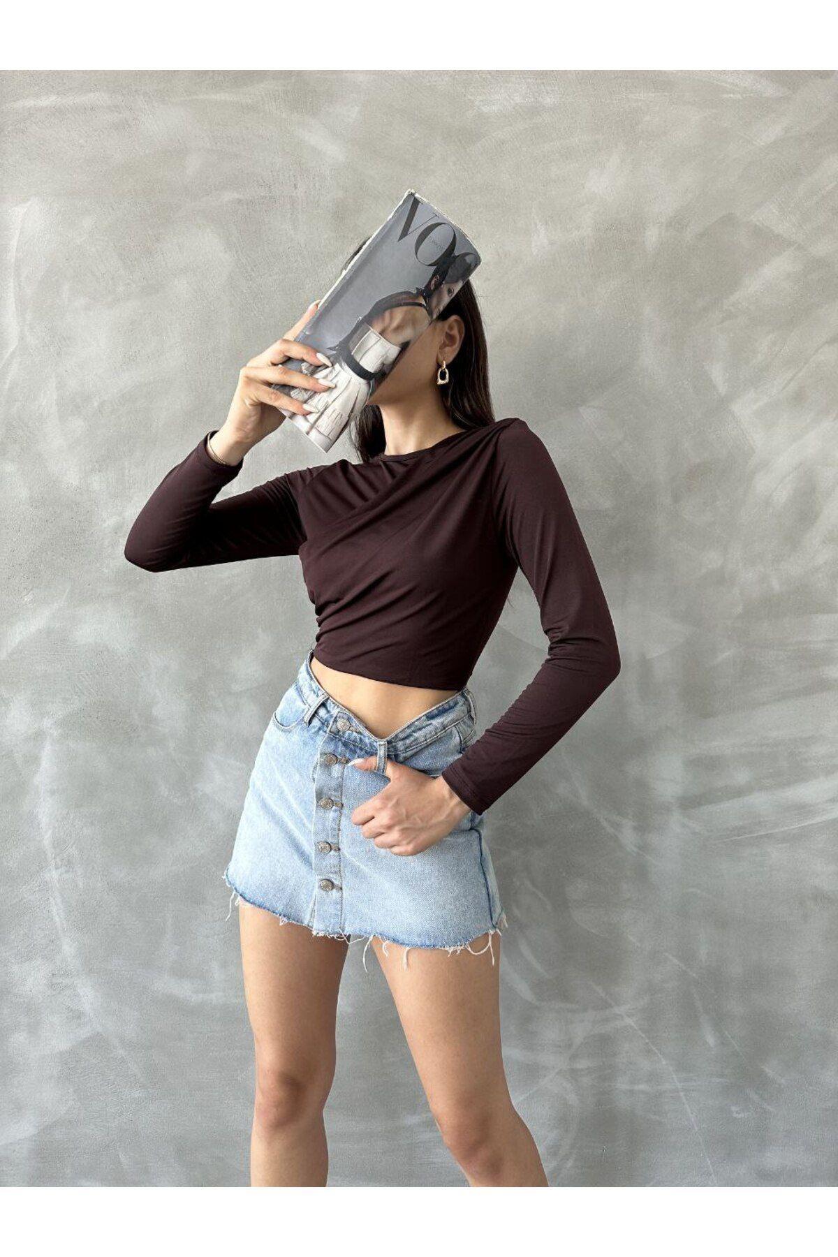 Uzun Kol Crop Bluz