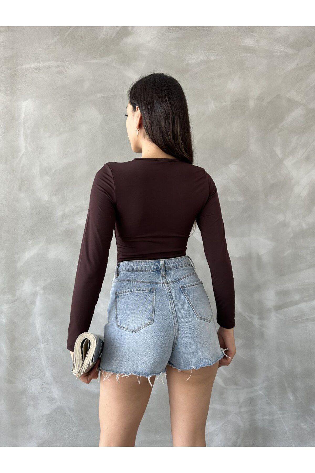 Uzun Kol Crop Bluz
